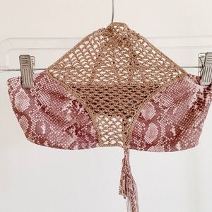 New Acacia Swim Panama Crochet top Python